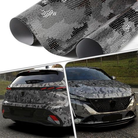 Autofolie Schlangenmuster Glanz Schwarz Grau Camouflage 30x152cm (1/5)