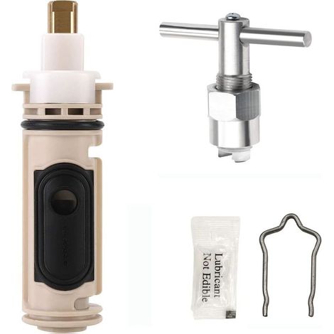 Cartouche de rechange Moen 1222 Cartouche de valve de rechange avec outil de retrait d'extracteur 104421 - Compatible avec les robinets à poignée unique Posi-Temp de Moen - Kit de réparation de valve (1/5)
