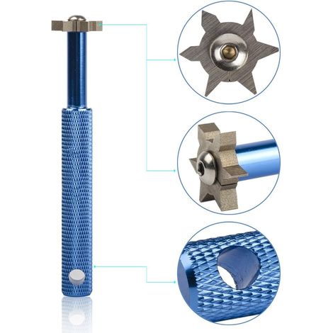 Smerigliatrice per scanalature di mazze da golf con 6 testine - Strumento per smerigliare e pulirexx (1/4)