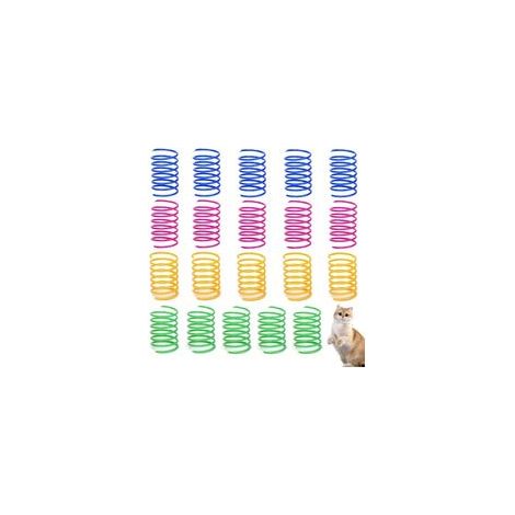 (Coloré)20 Pièces Jouet à Spirale pour Chat, Jouet à Ressort Pliable en Plastique, Jouet Coloré à Ressorts pour Chats, pour Animaux de Compagnie (1/5)
