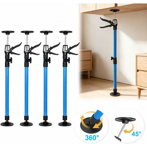 Jiubiaz Juego de 4 soportes telescópicos de montaje, 50-115 cm, 30 kg por barra, antideslizantes, para placas de yeso, montaje en techos y armarios (1/5)
