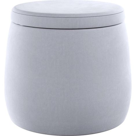 Pouf rangement en velours - Gris (1/5)