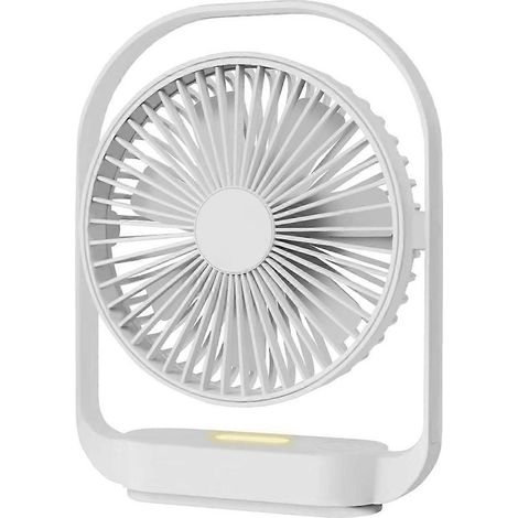 Online Store - Petit ventilateur silencieux USB avec veilleuse intégrée, idéal pour la chambre ou le bureau - Blanc (1/5)