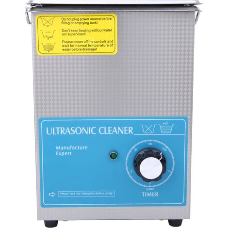 Nettoyeur à ultrasons industriel en acier inoxydable 1,3 L avec minuterie pour bijoux et verres, PCBEU 200-240 V (1/5)