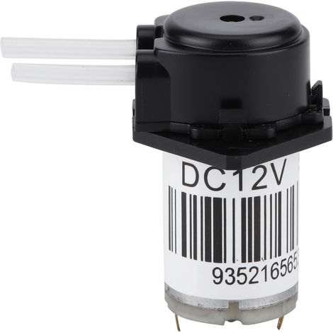 Mini pompe péristaltique plate noire avec tube en silicone, pompe à eau auto-amorçante pour analyses expérimentales (12V) (1/5)