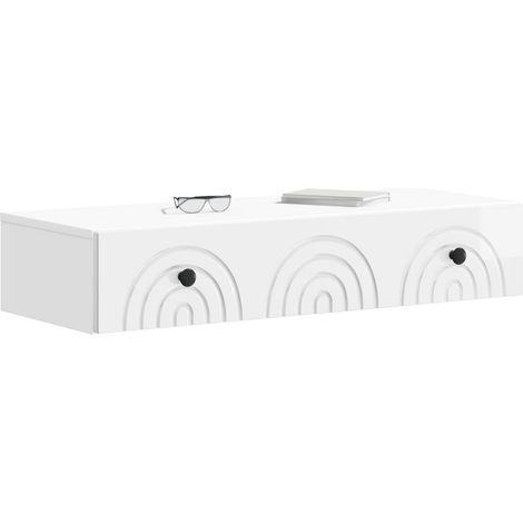 Maison Exclusive - Tavolino da Parete Laterale Bianco Lucido 87,5 x 34,5 x 17 cm