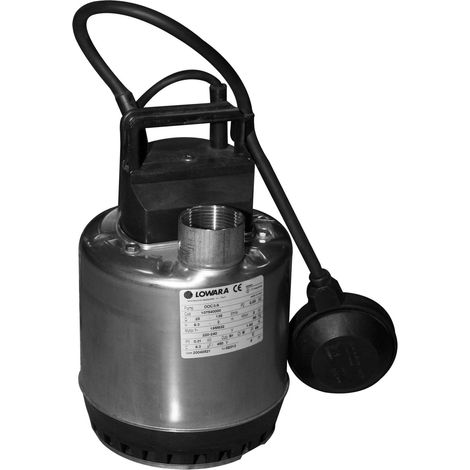 Lowara – Pompe vide cave automatique – 0,25 kW – Débit jusqu'à 135 l/min – Hauteur d'élévation jusqu'à 7 m – Pour eaux claires et eaux usées (1/7)