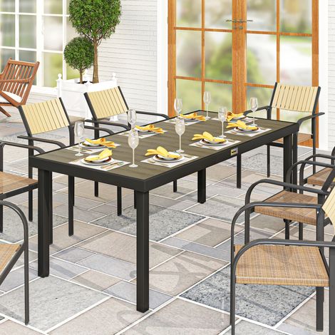 Table jardin 8 Bois personnes extérieure étanche naturel 190x90x74 cm
