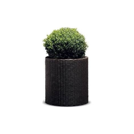 Vaso da giardino tondo marrone 44 x 44,3 cm