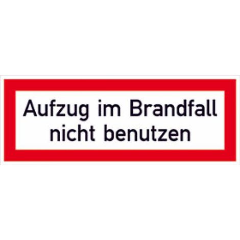 SafetyMarking Brandschutzschild Folie B148xH52 mm Aufzug im Brandfall n.b. langnachleuchtend (1/4)