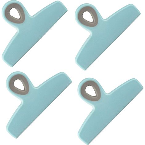Pince À Sac - 12,7 cm - Fermeture Hermétique - Pour Sacs Alimentaires Chips Pain Collations - Lot De 4 - Turquoise (1/4)