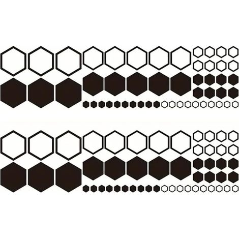 Kit de 104 pegatinas de panal para coches, SUV, camiones y vehículos ligeros, tiras decorativas para uso exterior (negro) (1/5)