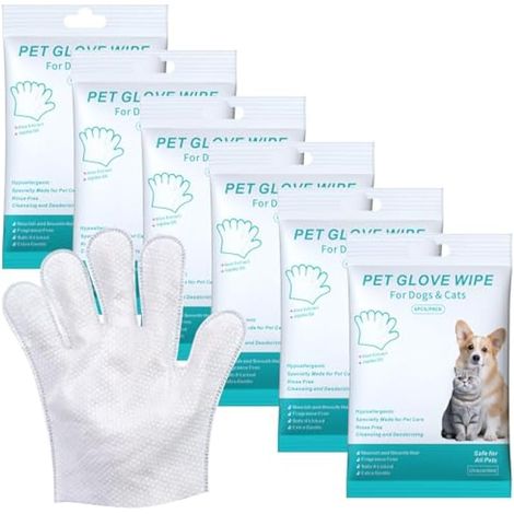 36 Pièces Gants De Nettoyage pour Animaux De Compagnie, Lingette Chien Chat, Gants Tout-en-Un pour Chien Et Chat, Gants sans Lavage pour Animaux pour Voyages, Nettoyage sans Rinçage (1/5)