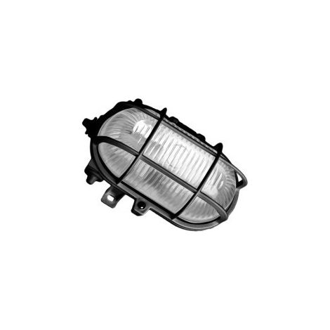 Applique ovale per esterni in PVC E27 60W 230V nero GSC 0700153