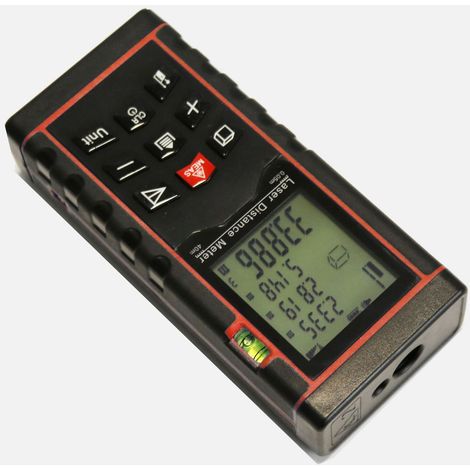 Télémètre Laser 120m Professionnel - Précision ±1.5mm - Ecran 2,2" - Rechargeable - IP54 Anti-Poussière/Pluie - Rouge (1/3)