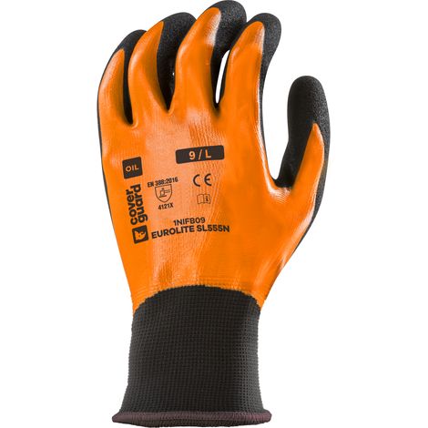 Satz mit 10 Paar Arbeitshandschuhen SIMPLY PRO SL555N End Nitril-Handfläche+3/4 Rücken Größe 10 (1/2)