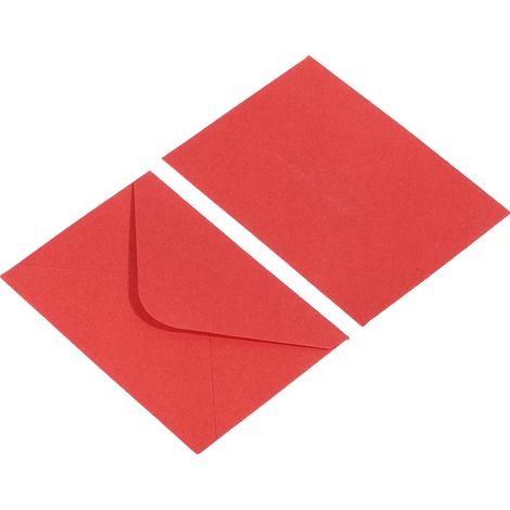 Mini buste, design bianco, versatili per inviti, 50 pezzi rossi (1/2)