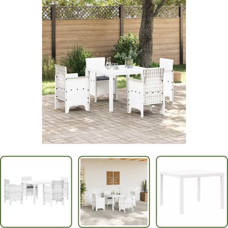 Terrasse - Ensemble de salle à manger pour jardin 5 pcs Blanc (1/5)