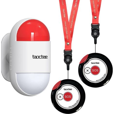 Alarme Sirène Stroboscopique d'Alerte urgente pour Domicile  Bouton SOS Portable avec Lanière Convient pour la maison, usine,hôpital,entrepôt,centre commercial (Piles et recharge USB) (1/5)