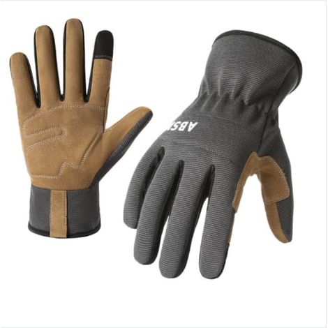 Gants de jardinage pour l'extérieur - Antidérapants, compatibles avec les écrans tactiles, résistants à la perforation, en cuir microfibre, compatibles avec tous les outils de jardin (taille M). (1/3)