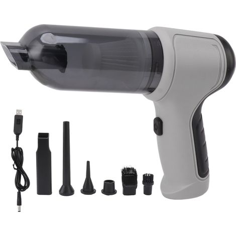 Aspirateur à main sans fil, aspiration puissante, portable, pour la maison, la voiture et le bureau, gris (1/5)
