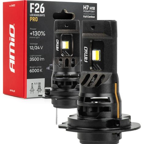 LED-Autolampen F26 PRO LumiTec limited +130% DUO full canbus H7 H18 12V 24V amio-04872 (1/5)