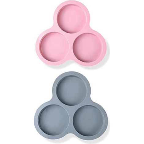 Wiederverwendbare Silikon-Eierform für Heißluftfritteusen, Silikon-Muffinform mit 3 Mulden (2er-Set), antihaftbeschichtet. (1/5)