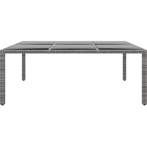 Maison Exclusive - Tavolo Giardino 200x150x75 cm Vetro Temperato Polyrattan Grigio