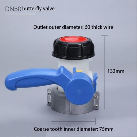 Adaptateur Universel IBC,Adaptateur pour robinet d'arrêt IBC, Robinet de vidange universel,Vanne Papillon Adaptateur (75 mm) (1/4)