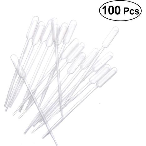Lot de 100 pipettes de transfert jetables en plastique de 0,5 ml, graduées et avec échelle, pour huiles essentielles.-100pcs