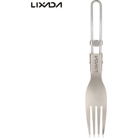 Fourchette pliante en titane ultralégère, vaisselle Portable pour l'extérieur, couverts à fruits, vaisselle pour Camping sac à dos (1/5)
