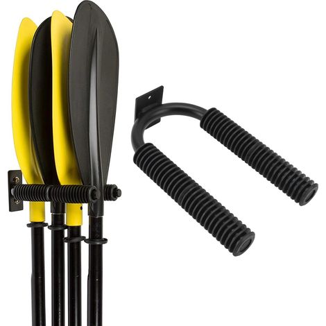 Support de rangement mural en métal pour pagaies de kayak, accessoires de rangement pour pagaies, noir, pour abris de quai, garages intérieurs (1/5)
