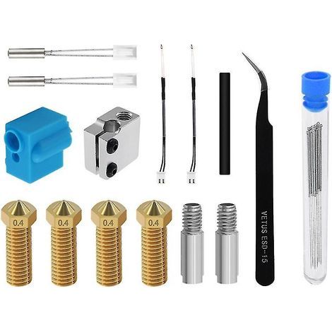 Kit de buse en silicone pour extrudeuse d'artillerie d'imprimante 3D, bloc chauffant et gorge (1/4)