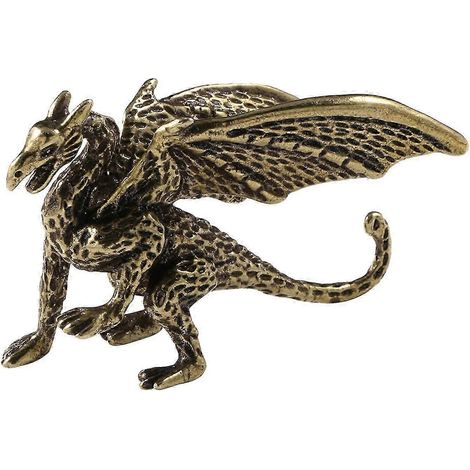Ornement en laiton représentant un ptérosaure et un dragon, fabriqué à la main, pour étagères ou centre de table de bureau. (1/5)