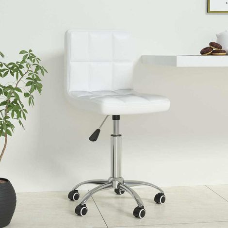 vidaXL Silla de oficina giratoria de cuero sintético blanco (1/5)