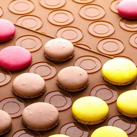 Tapis de cuisson rond en silicone pour macarons (30/48 trous) - Idéal pour la pâtisserie et les desserts - Livraison directe (1/2)