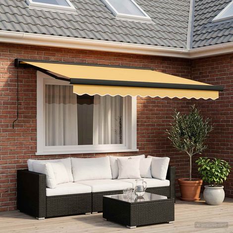 Auvent rétractable Sable 450 × 300 cm Toile et Aluminium (1/5)