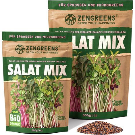 Bio Keimsaat Salatmischung 200 g Sprossen und Microgreens Samen (1/5)