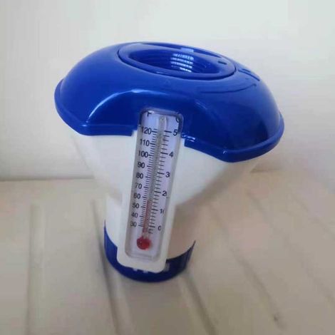 Dispositif de dosage automatique de produits chimiques pour piscine avec flotteur, flotteur pour pastilles de chlore, accessoires, thermomètre et dispositif de dosage de désinfection de 5 pouces. (1/4)