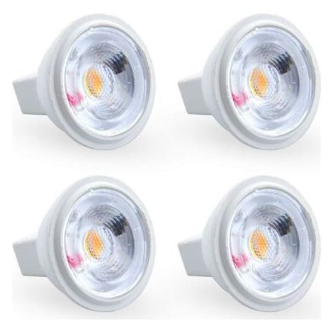 3W MR11 GU4 Ampoule LED Blanc froid 6000K AC/DC 12V Equivaut à l’Ampoule Halogène 35W Parfait pour maison, bureau, magasin, supermarché, bars, café, exposition, hôtel, restaurant, etc (4pcs) [Classe é (1/4)