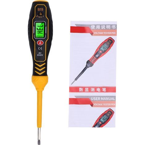 Stylo testeur numérique de tension AC avec embout de tournevis, détecteur NCV rétroéclairage LCD, alarme sonore/lumière, détecteur de fil sous tension/neutre, arrêt automatique – Outil essentiel pour  (1/5)