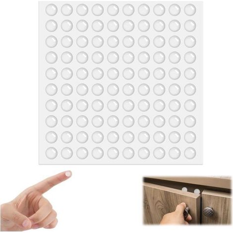 Lot de 100 Butées Porte Silicone Transparent 8x2mm Autocollantes pour Sol/Porte/Armoire/Meuble - Protection Silencieuse et (1/5)