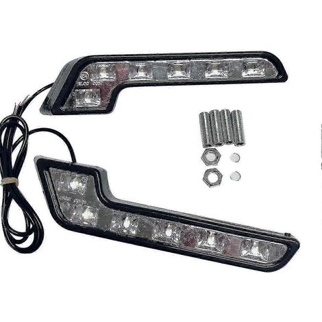 2 feux de jour LED ultra-lumineux 12 V compatibles avec les voitures, étanches, antibrouillards MC (1/5)