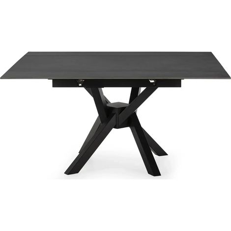 HALO - Table à manger extensible 90 à 150cm -en pierre frittée Gris foncé (1/5)