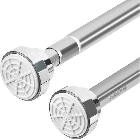 Barre de rideau de douche extensible 60-100 cm, sans perçage, en acier inoxydable, pour douche, placard ou porte de balcon. (1/4)