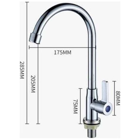 Robinet en laiton Robinet d'eau froide unique Fournitures de cuisine Bassin de légumes Robinet d'évier Robinet d'eau en alliage de zinc Robinet de cuisine vertical Distributeur d'eau d'évier
