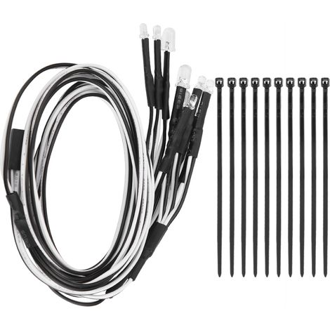 Lot de 10 feux LED RC 5mm/3mm pour phares de voiture de drift, accessoires de modèle (1/5)
