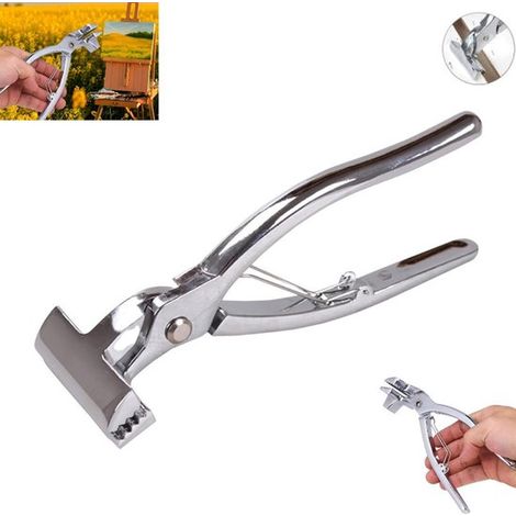 Pinza tensora de lona plateada, herramienta de fijación de lienzo para tableros de dibujo y clips de pintura. (1/5)