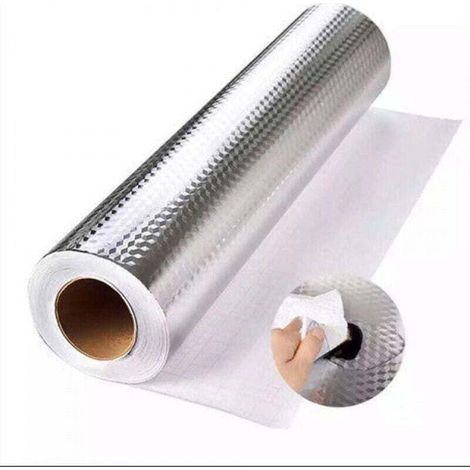 Griglia tridimensionale - 1 rotolo di carta, XU, foglio di alluminio autoadesivo 40 cm 5M foglio di alluminio da cucina-Crezuo