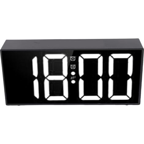 Double Réveil avec Shaker de Lit – Écran LED Miroir de 7,4 Pouces, 3 Modes d'alarme, 4 Niveaux de Volume et de luminosité, Deux Alarmes Indépendantes pour Dormeurs et Lits (1/5)